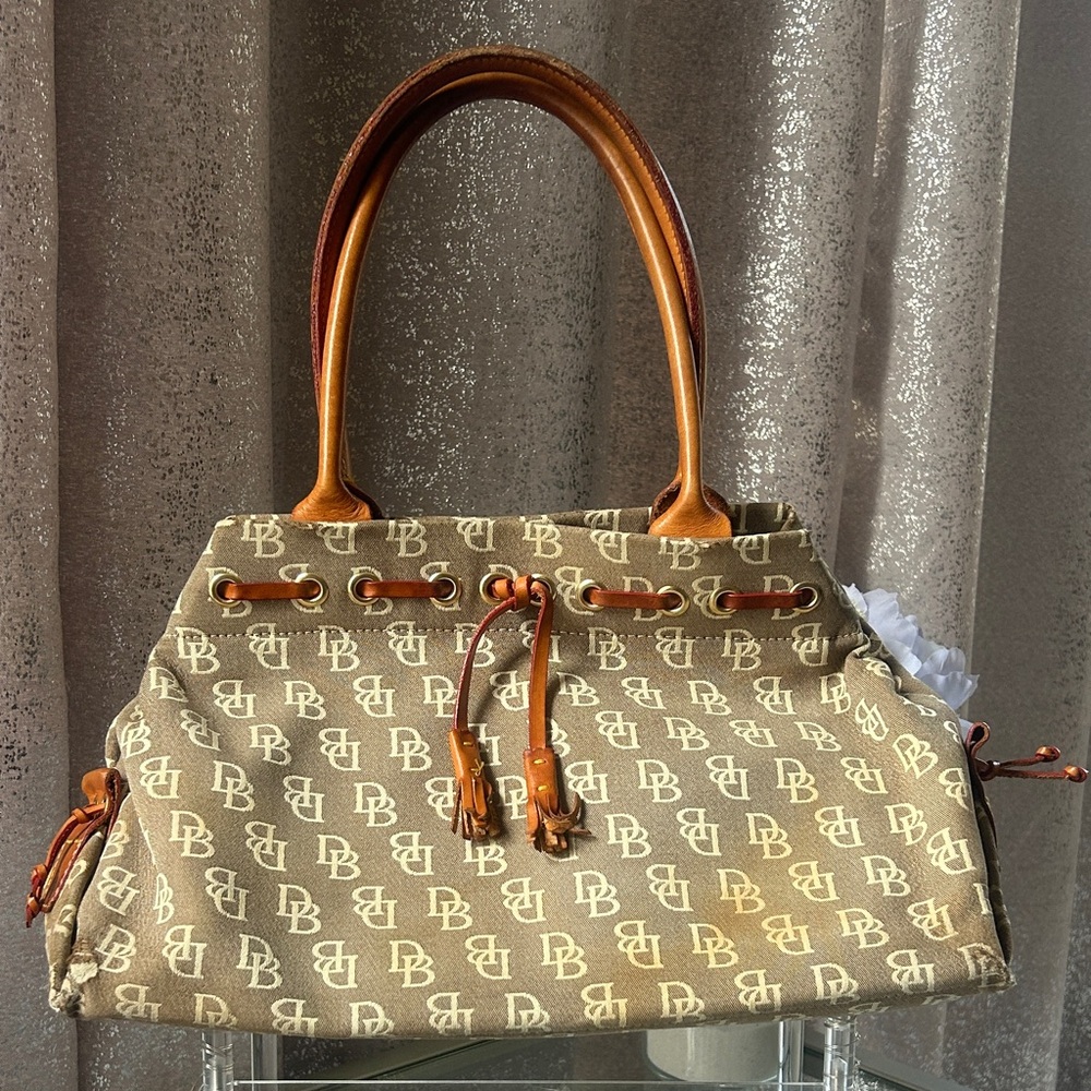 Dooney & Bourke Tan and Cream Signature Logo Tote